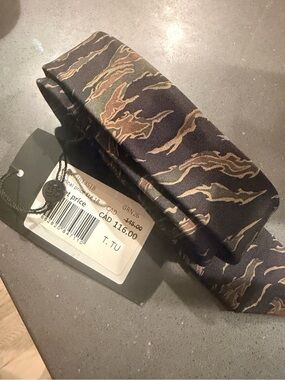 The Kooples Men’s Camo Print Silk Tie / Tiger Stripe Silk Tie